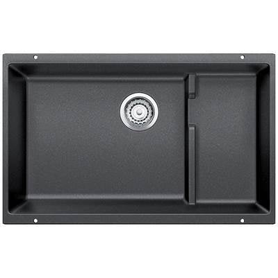 Blanco 401445- PRECIS Cascade Undermount Sink, SILGRANIT®, Anthracite | FaucetExpress.ca