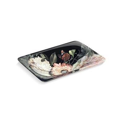 Kohler 30334-DM1-0- Dutchmaster Blush Floral Carillon® Rectangle Wading Pool® vessel bathroom sink | FaucetExpress.ca