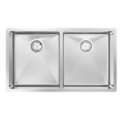 Zomodo MOC356D-K1- Standard Kit - Montego Double 50/50 Sink And Accessory Kit - Undermount, 18ga, R15 (inc: bottom grids And cutting board) - FaucetExpress.ca
