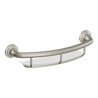 Moen LR2356DBN- Grab Bar Brushed Nickel 16'' Grab Bar With Shelf
