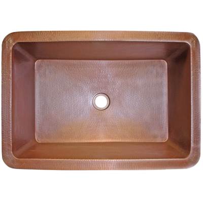 Linkasink C054-3.5 - Hammered Rectangular Box Sink with 3.5'' drain opening