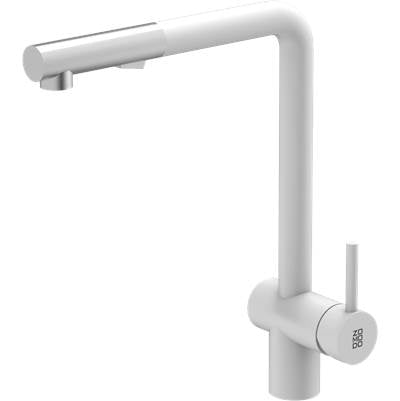 Zomodo KTC030-HBW- Piato 30 Kitchen Faucet - White/Brushed - FaucetExpress.ca