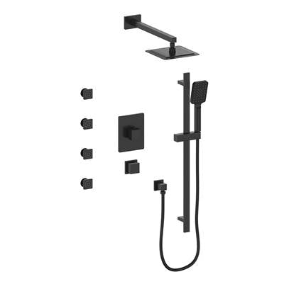 Vogt SET.KG.141.810.MB- Kapfenberg Thermostatic Shower System with Exposed Body Jets 3/4' Matte Black - FaucetExpress.ca