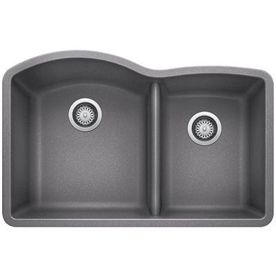Blanco 401660- DIAMOND U 1 ¾ Undermount Sink, SILGRANIT®, Metallic Gray | FaucetExpress.ca