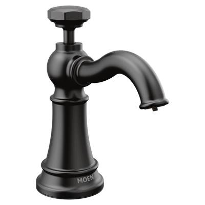 Moen S3955BL- Paterson Deck Mounted Kitchen Soap Dispenser with Above the Sink Refillable Bottle, Matte Black