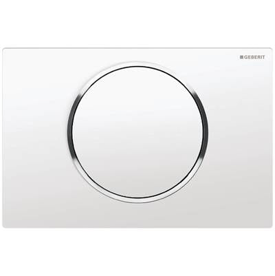 Geberit 115.758.KJ.5- Geberit actuator plate Sigma10 for stop-and-go flush: white / bright chrome / white | FaucetExpress.ca
