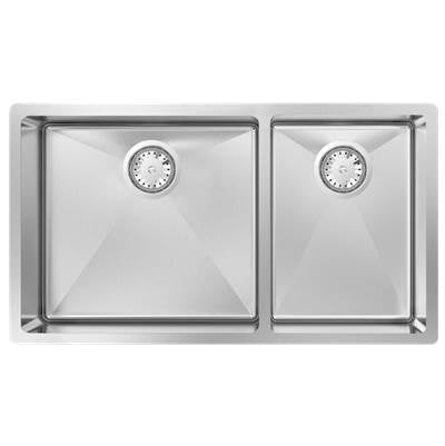 Zomodo MOC457D- Montego Double 60/40 Sink - Undermount, 18ga, R15 - FaucetExpress.ca