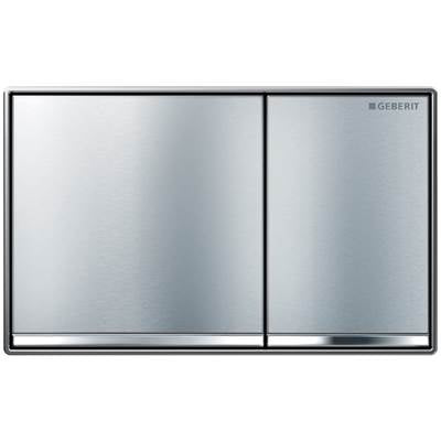 Geberit 115.081.GH.1- Geberit actuator plate Omega60 for dual flush, surface-even: brushed chrome | FaucetExpress.ca