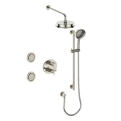 Vogt SET.Z3.320.710.PN- Zehn 3-Way Thermostatic Set with Jets Polished Nickel