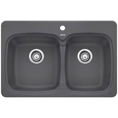 Blanco 401476- VIENNA 210 Drop-in Kitchen Sink, SILGRANIT®, Cinder | FaucetExpress.ca