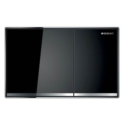 Geberit 115.640.SJ.1- Geberit actuator plate Sigma60 for dual flush, surface-even: black glass | FaucetExpress.ca
