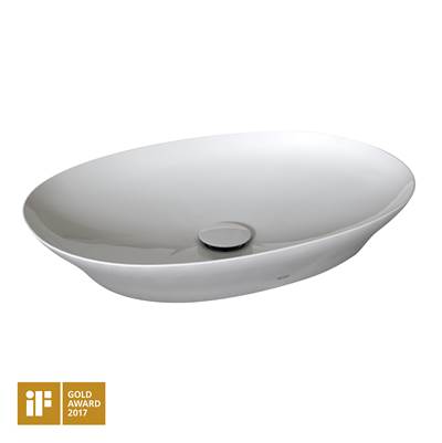 Toto LT474G#01- TOTO Kiwami Oval 24 Inch Vessel Bathroom Sink with CEFIONTECT, Cotton White | FaucetExpress.ca