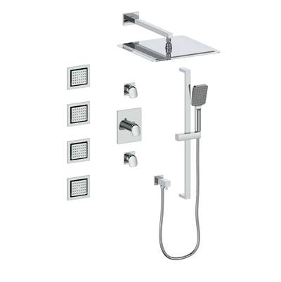 Vogt SET.AU.142.930.CC- Antau Thermostatic Shower Set with In-Wall Body Jets 3/4' Chrome