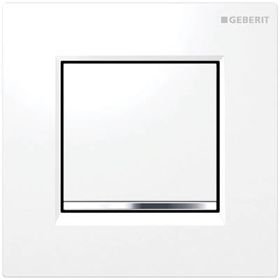 Geberit 116.017.KJ.1- Geberit urinal flush control with pneumatic flush actuation, actuator plate type 30: white / bright chrome / white | FaucetExpress.ca