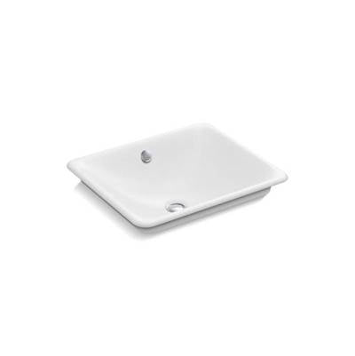 Kohler 5400-W-0- Iron Plains® Rectangle Wading Pool® bathroom sink with White painted underside | FaucetExpress.ca