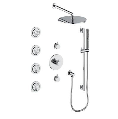 Vogt SET.DA.142.930.CC- Drava Thermostatic Shower Set with In-Wall Body Jets 3/4' Chrome