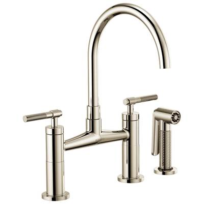 Brizo 62543LF-PN- Arc Spout Bridge, Knurled Handle | FaucetExpress.ca