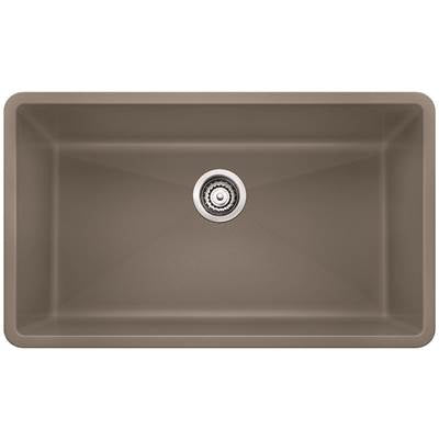 Blanco 401143- PRECIS U Super Single, Undermount, SILGRANIT®, Truffle | FaucetExpress.ca