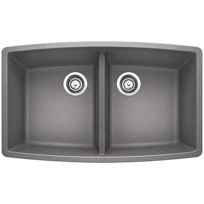 Blanco 401712- PERFORMA U 2 Kitchen Sink, SILGRANIT®, Metallic Gray | FaucetExpress.ca