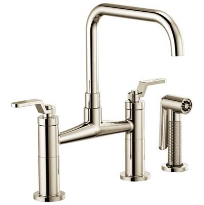 Brizo 62554LF-PN- Square Spout Bridge, Industrial Handle | FaucetExpress.ca