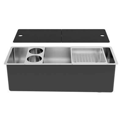 Zomodo PRC620K- Party Panama, Bar Trough Sink, Ice Bucket, Bottle Holder, 2 Fibre-Rock® Covers - FaucetExpress.ca