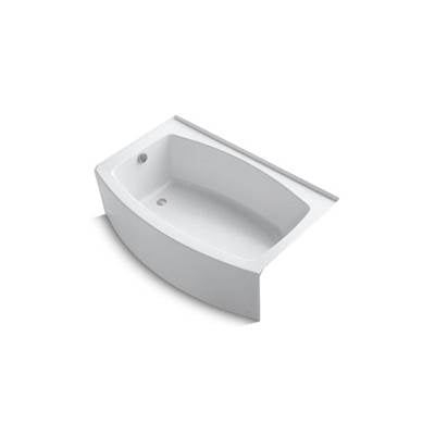 Kohler 1100-LA-0- Expanse® 60'' x 32-38'' curved alcove bath with integral flange and left-hand drain | FaucetExpress.ca