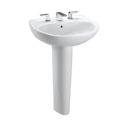 Toto LPT241.8G#01- Supreme 8'' Center Lav & Ped W/ Cefiontect Glaze -Cotton | FaucetExpress.ca