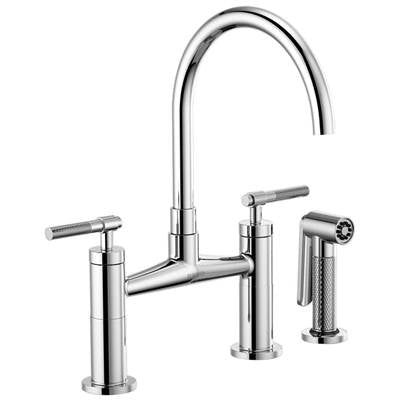 Brizo 62543LF-PC- Arc Spout Bridge, Knurled Handle | FaucetExpress.ca