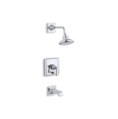 Kohler T13133-4A-CP- Pinstripe® Pure Rite-Temp® pressure-balancing bath and shower faucet trim with lever handle, valve not included | FaucetExpress.ca