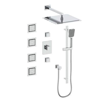 Vogt SET.KG.142.934.CC- Kapfenberg Thermostatic Shower System with In-Wall Body Jets - 4' Ceiling Arm 3/4' Chrome