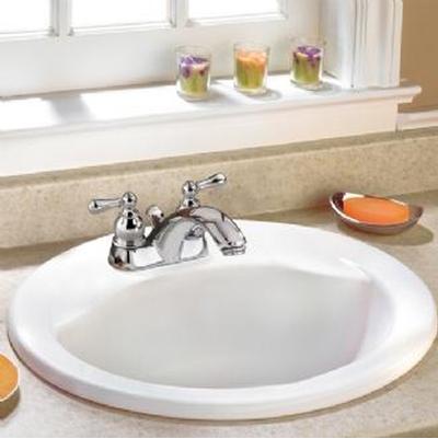 American Standard 0419444EC.020- Cadet Ovl Ctp Lav W/Evrcln 4''Ctr Wht