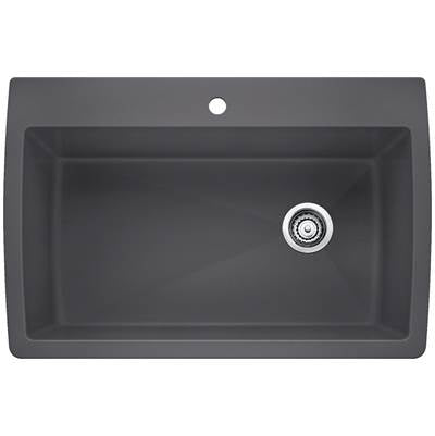 Blanco 401409- DIAMOND Super Single, Drop-in Sink, SILGRANIT®, Cinder | FaucetExpress.ca