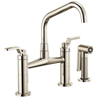 Brizo 62564LF-PN- Angled Spout Bridge, Industrial Handle | FaucetExpress.ca