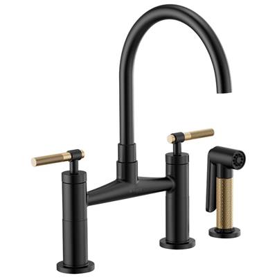 Brizo 62543LF-BLGL- Arc Spout Bridge, Knurled Handle | FaucetExpress.ca