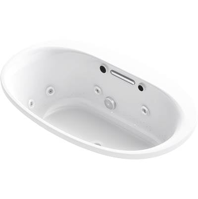 Kohler 5714-XHGH-0- Underscore Oval 60-in X 36-in Heated Bubblemassage Air Bath With Whirlpool, Center Drain | FaucetExpress.ca
