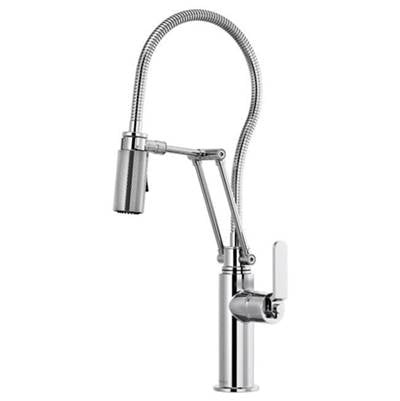 Brizo 63144LF-PC - Articulating Faucet With Industrial Handle And Finished Hose