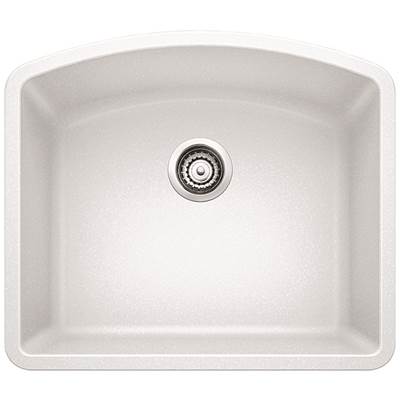 Blanco 400080- DIAMOND U 1 Undermount Sink, SILGRANIT®, White | FaucetExpress.ca