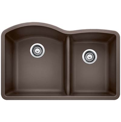 Blanco 400309- DIAMOND U 1 ¾ Double Bowl Undermount Sink, SILGRANIT®, Café | FaucetExpress.ca
