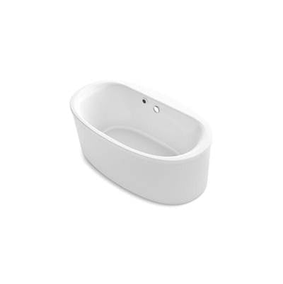 Kohler 6368-W1-0- Sunstruck® 66'' x 36'' oval freestanding bath with Bask(TM) heated surface and straight shroud | FaucetExpress.ca