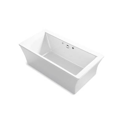 Kohler 1959-GHW-0- Stargaze® 72'' x 36'' freestanding Heated BubbleMassage air bath with Bask® heated surface and fluted shroud | FaucetExpress.ca