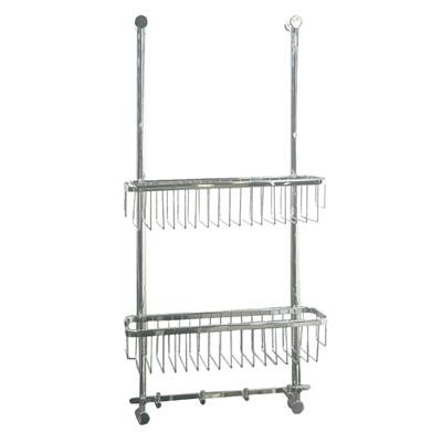 Laloo 9111 C- Wire Double Basket with 4 hooks - Chrome | FaucetExpress.ca