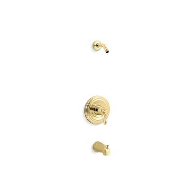 Kohler TLS395-4S-PB- Devonshire® Rite-Temp(R) bath and shower valve trim with lever handle and slip-fit spout, less showerhead | FaucetExpress.ca