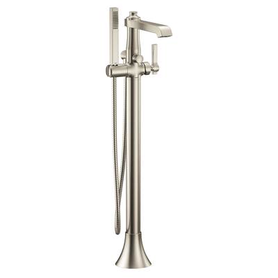 Moen S931BN- Flara One-Handle Freestanding Floor Mount Tub Filler with Handshower, Brushed Nickel