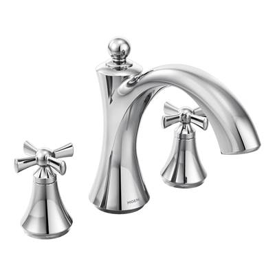 Moen T657- Wynford Two Handle Deck Mount Non Diverter Roman Tub Faucet Trim