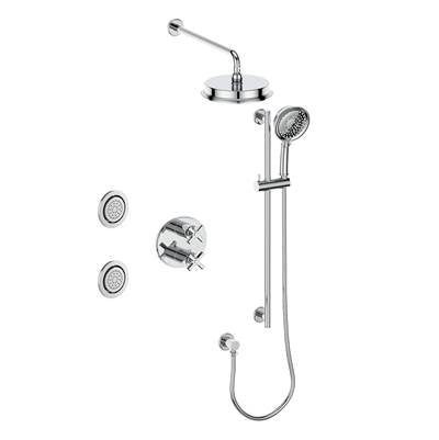 Vogt SET.Z4.320.710.CB- Zehn 3-Way Thermostatic Set with Jets Chrome Matte Black