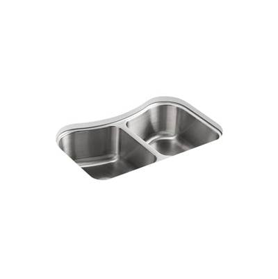 Kohler 3899-NA- Staccato 31-5/8'' x 19-9/16'' x 8-3/8'' Undermount double-equal kitchen sink | FaucetExpress.ca