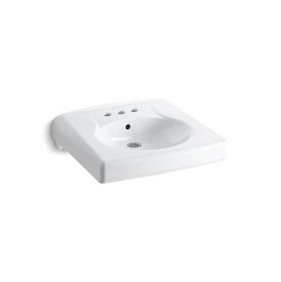 Kohler 1997-4-0- Brenham Wall-mounted or concealed carrier arm mounted commercial bathroom sink with 4'' centerset faucet holes | FaucetExpress.ca