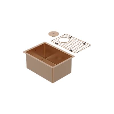 Zomodo CAC279-RB- Cayman, Bar Sink - Undermount + Bottom Grid + Waste Cover, 16ga, R10, ALL items in Rio Bronze PVD - FaucetExpress.ca