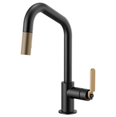 Brizo 63064LF-BLGL- Angled Spout Pull-Down, Industrial Handle | FaucetExpress.ca