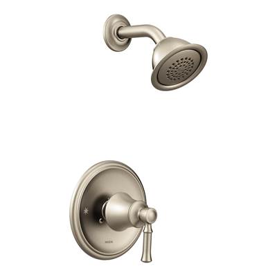 Moen T2182BN- Dartmoor Posi-Temp 1-Handle Wall-Mount Shower Only Faucet Trim Kit in Brushed Nickel (Valve Not Included)